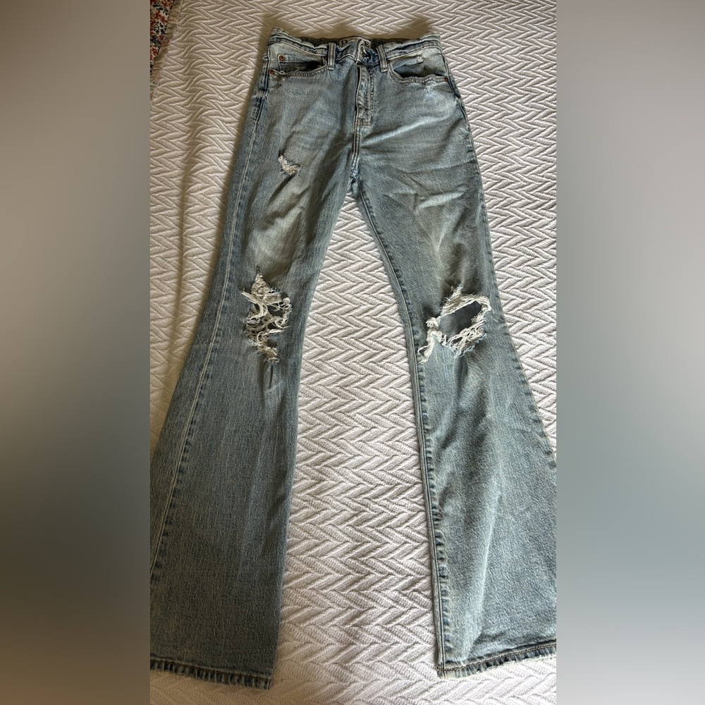 Trendy Distressed Women's Flare Jeans